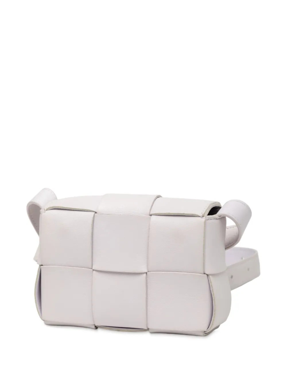 Pre-owned Bottega Veneta 2012-2025 Extra Mini Nappa Maxi Intrecciato Cassette Crossbody Bag In White