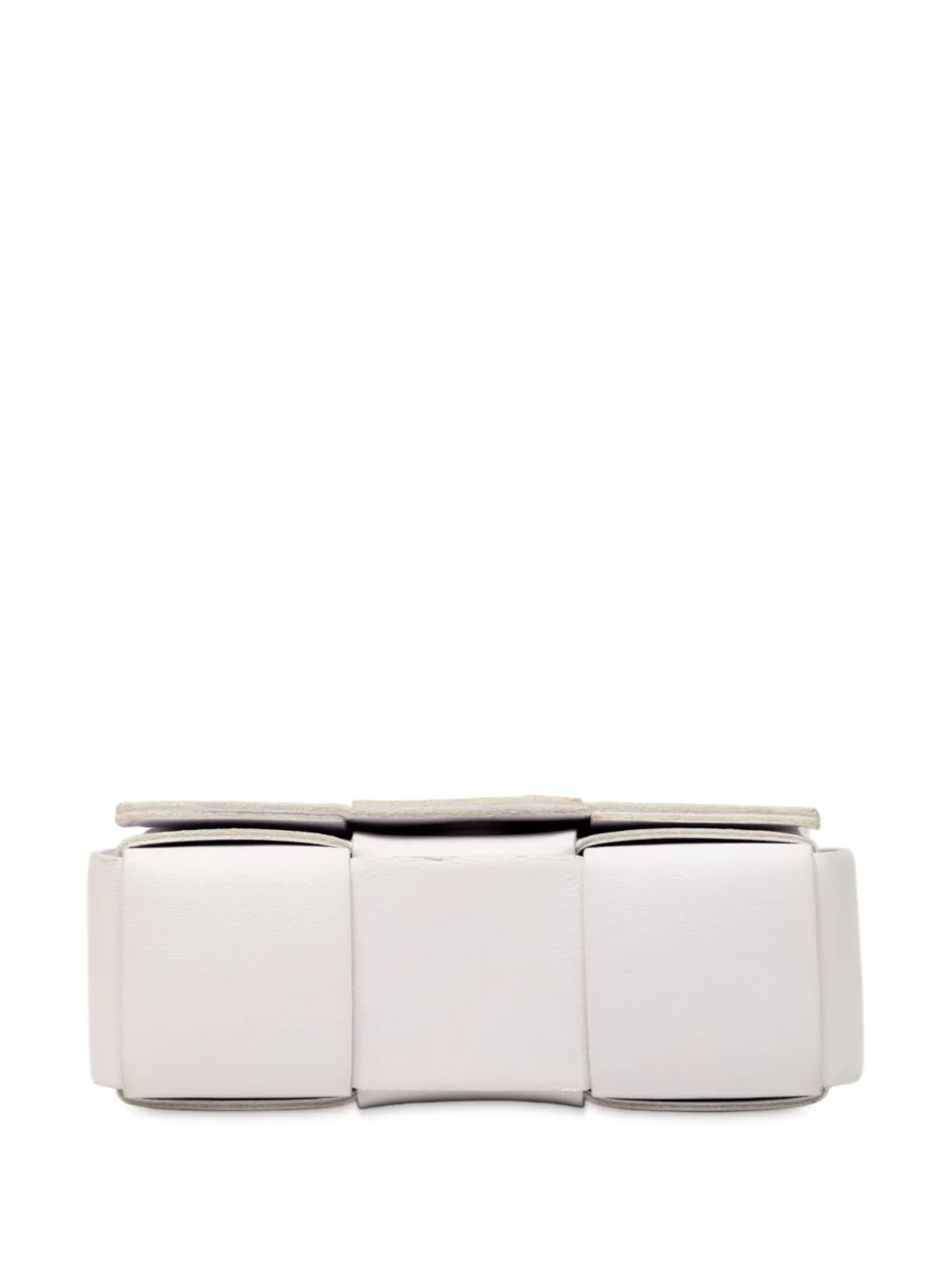 Pre-owned Bottega Veneta 2012-2025 Extra Mini Nappa Maxi Intrecciato Cassette Crossbody Bag In White