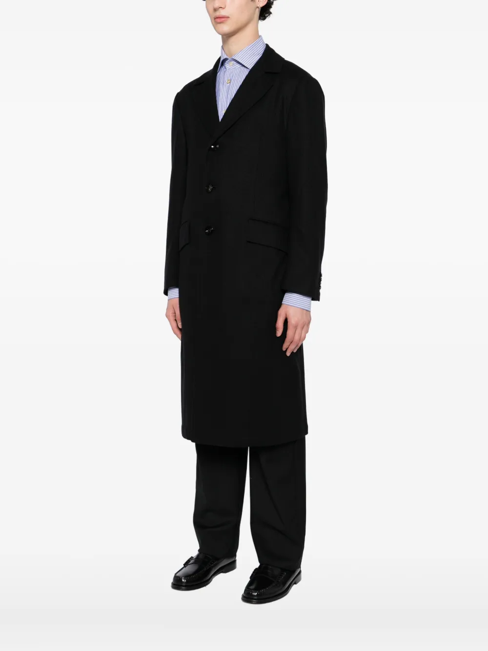 Kiton Luca Coat In Black