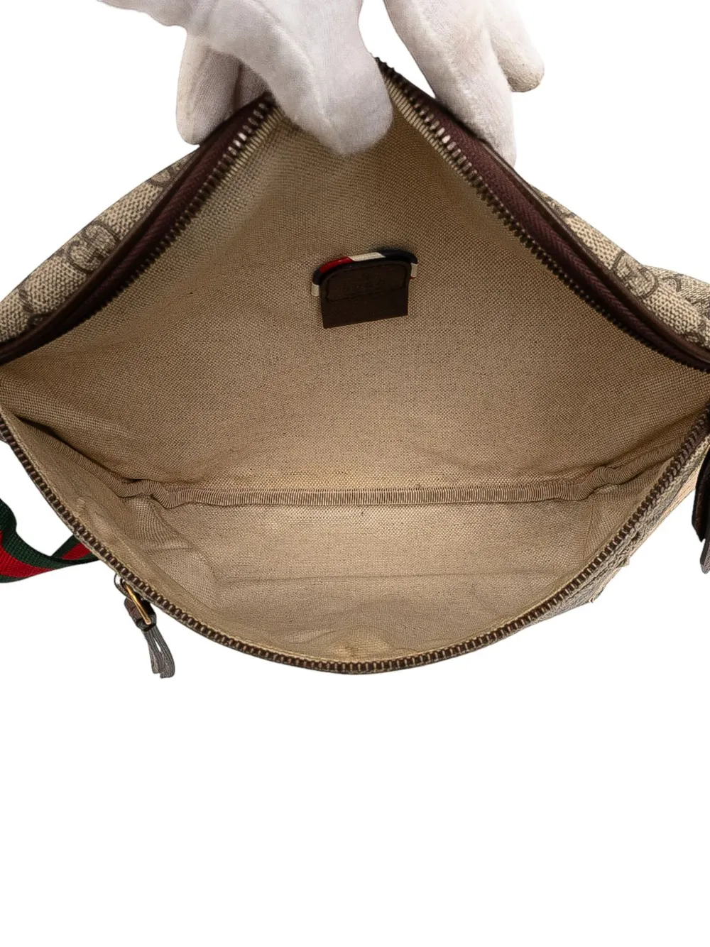 Pre-owned Gucci 2000-2015 Gg Supreme Courrier Belt Bag In Brown