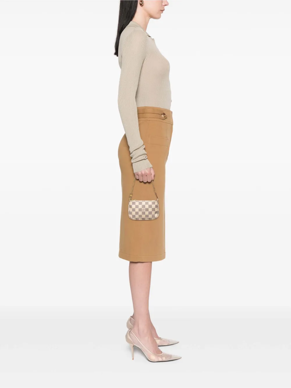 Louis Vuitton Pre-owned 2007 Damier Azur Mini Pochette Accessoires Handbag in White, view 2