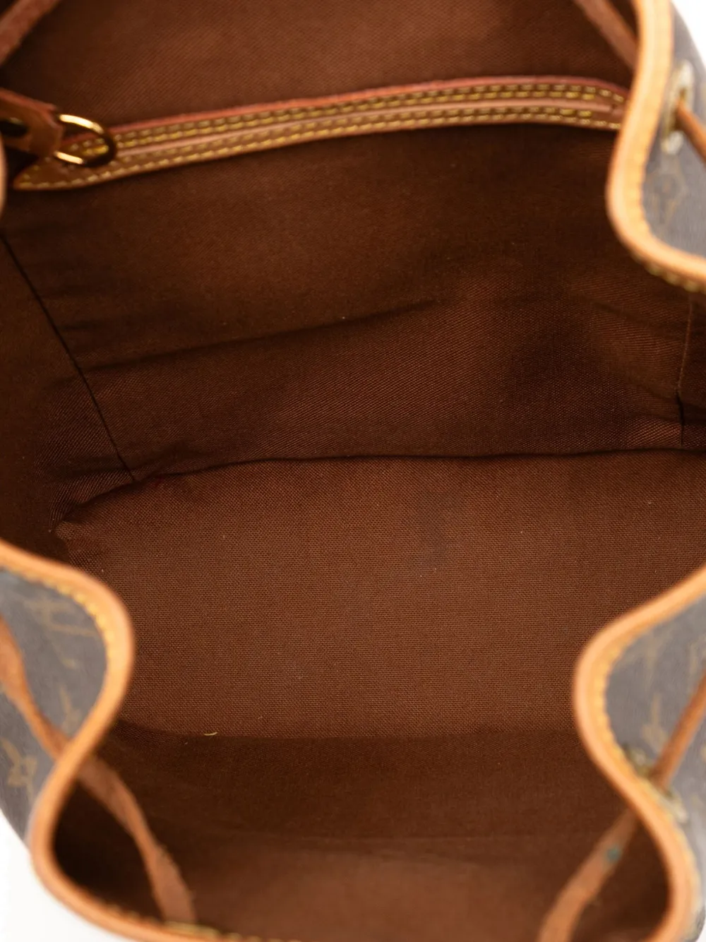Pre-owned Louis Vuitton 2001 Monogram Montsouris Pm Backpack In Brown