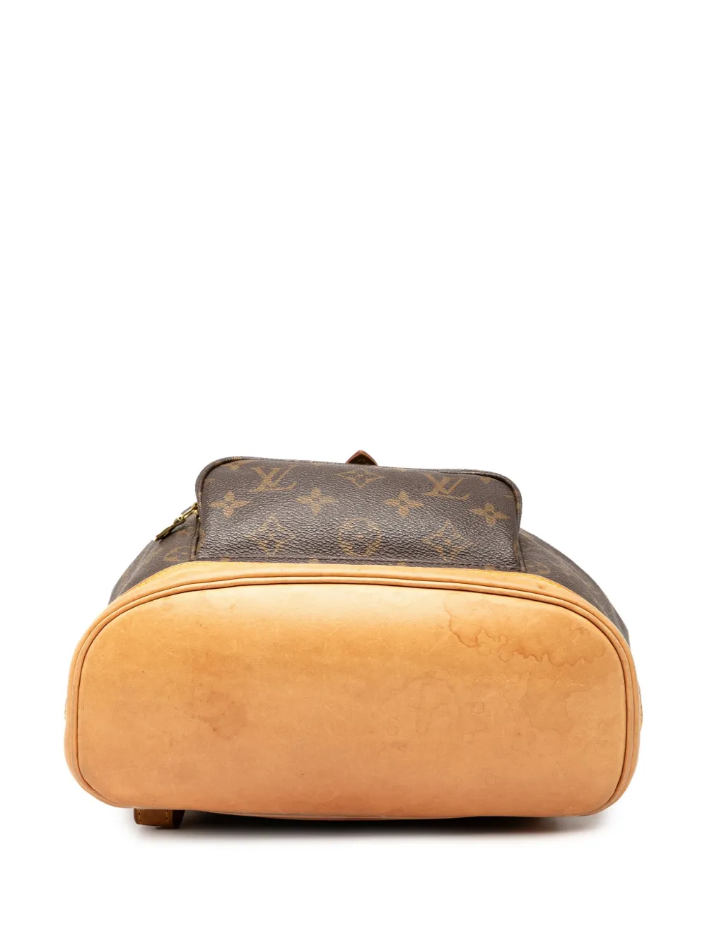 Pre-owned Louis Vuitton 2001 Monogram Montsouris Pm Backpack In Brown