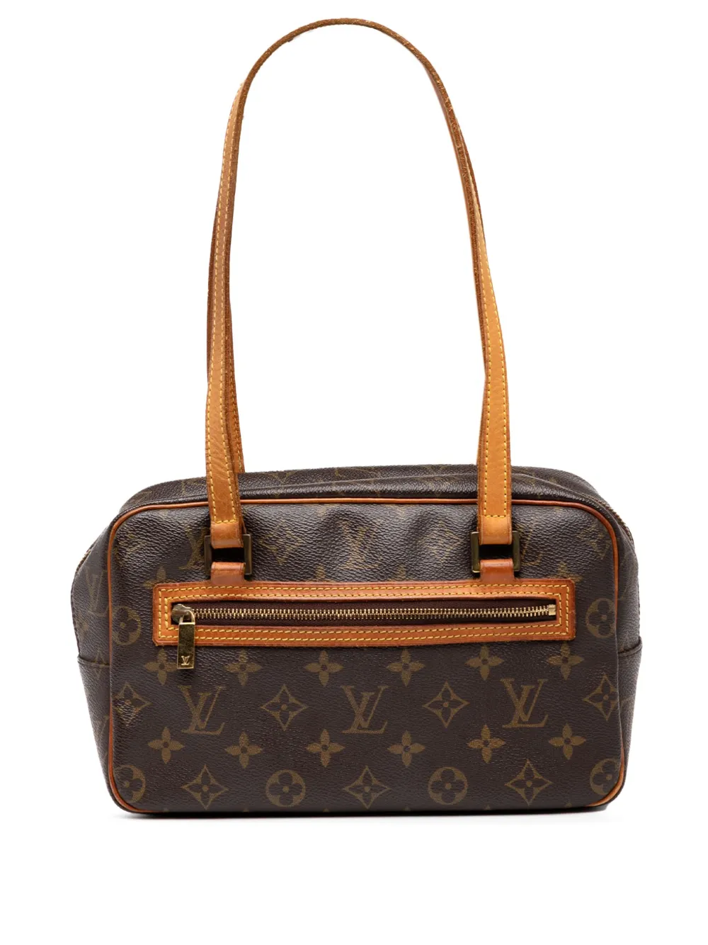 Pre-owned Louis Vuitton 2002 Monogram Cite Mm Shoulder Bag In Brown