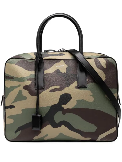 Saint Laurent Pre-Owned 2015 Small Grain de Poudre Camouflage Museum Briefcase business bag