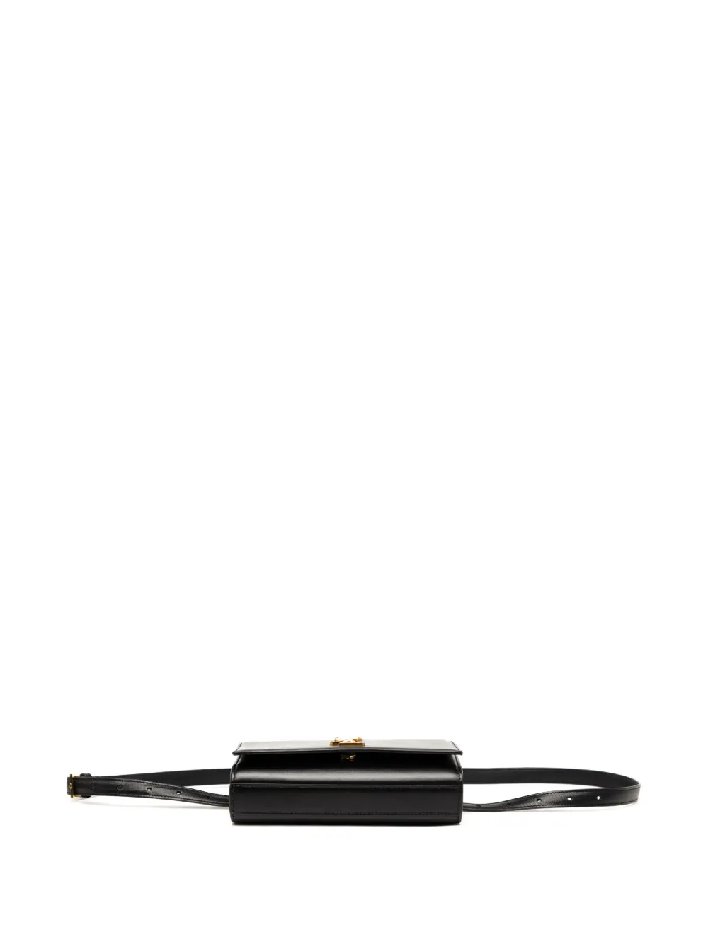 Pre-owned Saint Laurent 2018 Smooth Calfskin Monogram Kate Belt Bag In Black
