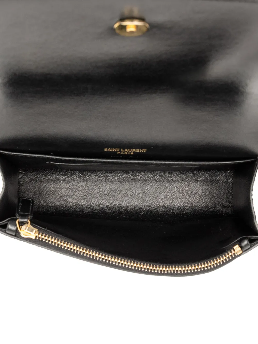 Pre-owned Saint Laurent 2018 Smooth Calfskin Monogram Kate Belt Bag In Black