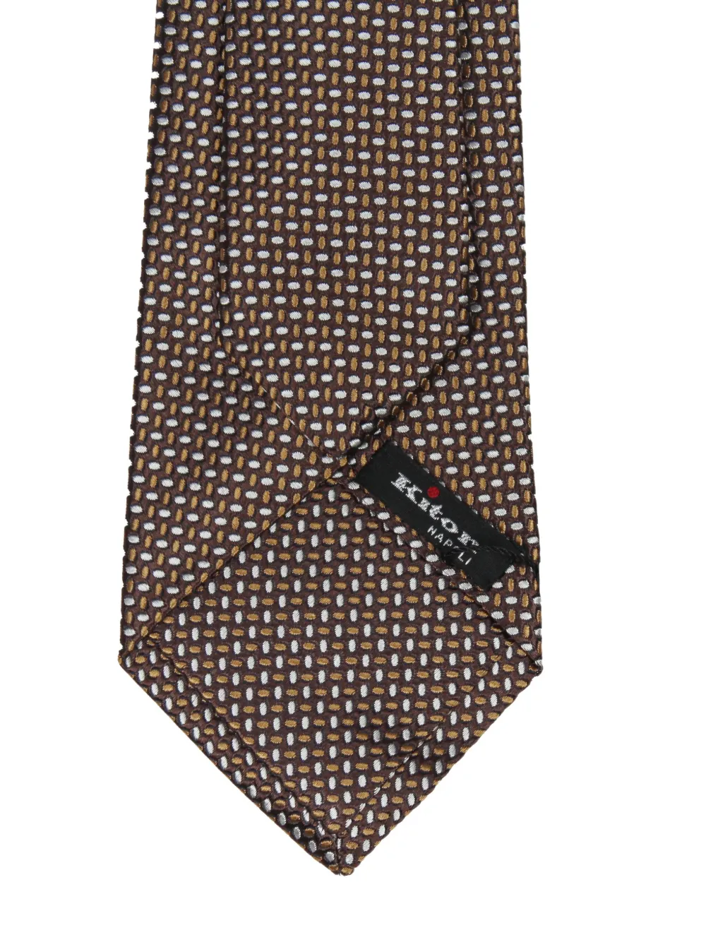 Kiton patterned silk tie - Bruin