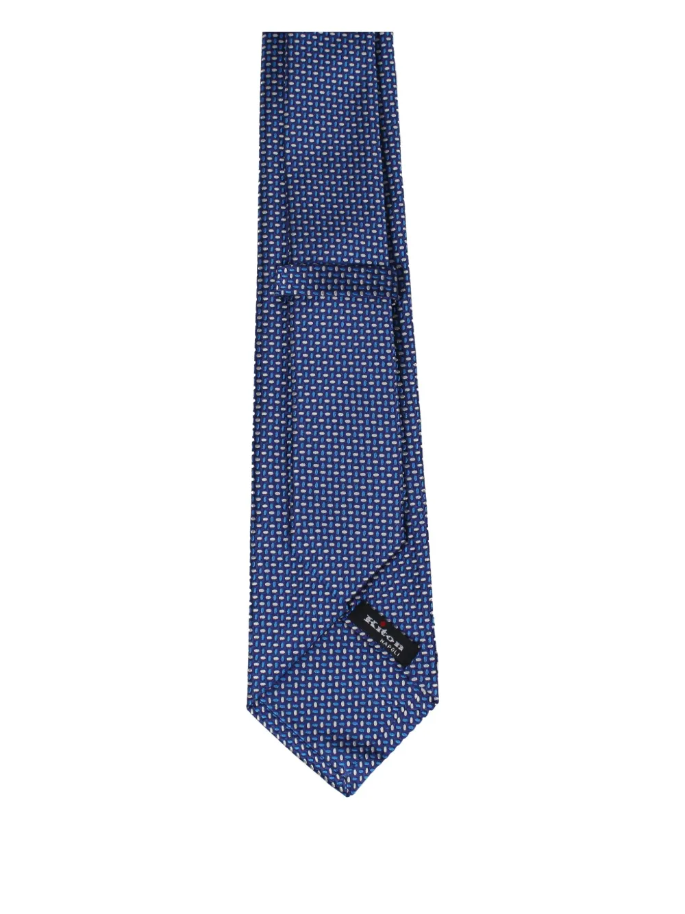 Kiton patterned tie - Blauw