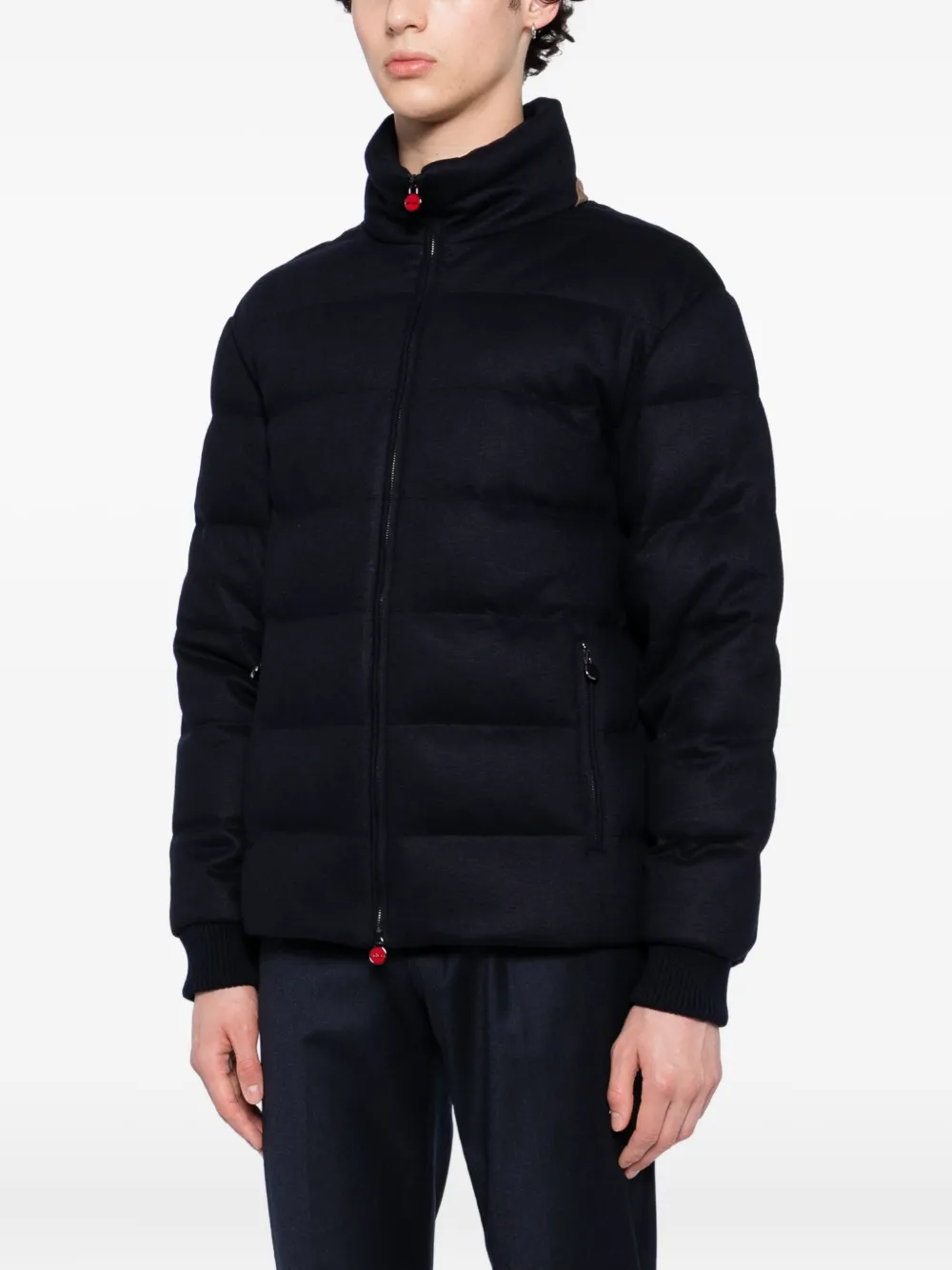 Kiton Gewatteerd jack Blauw
