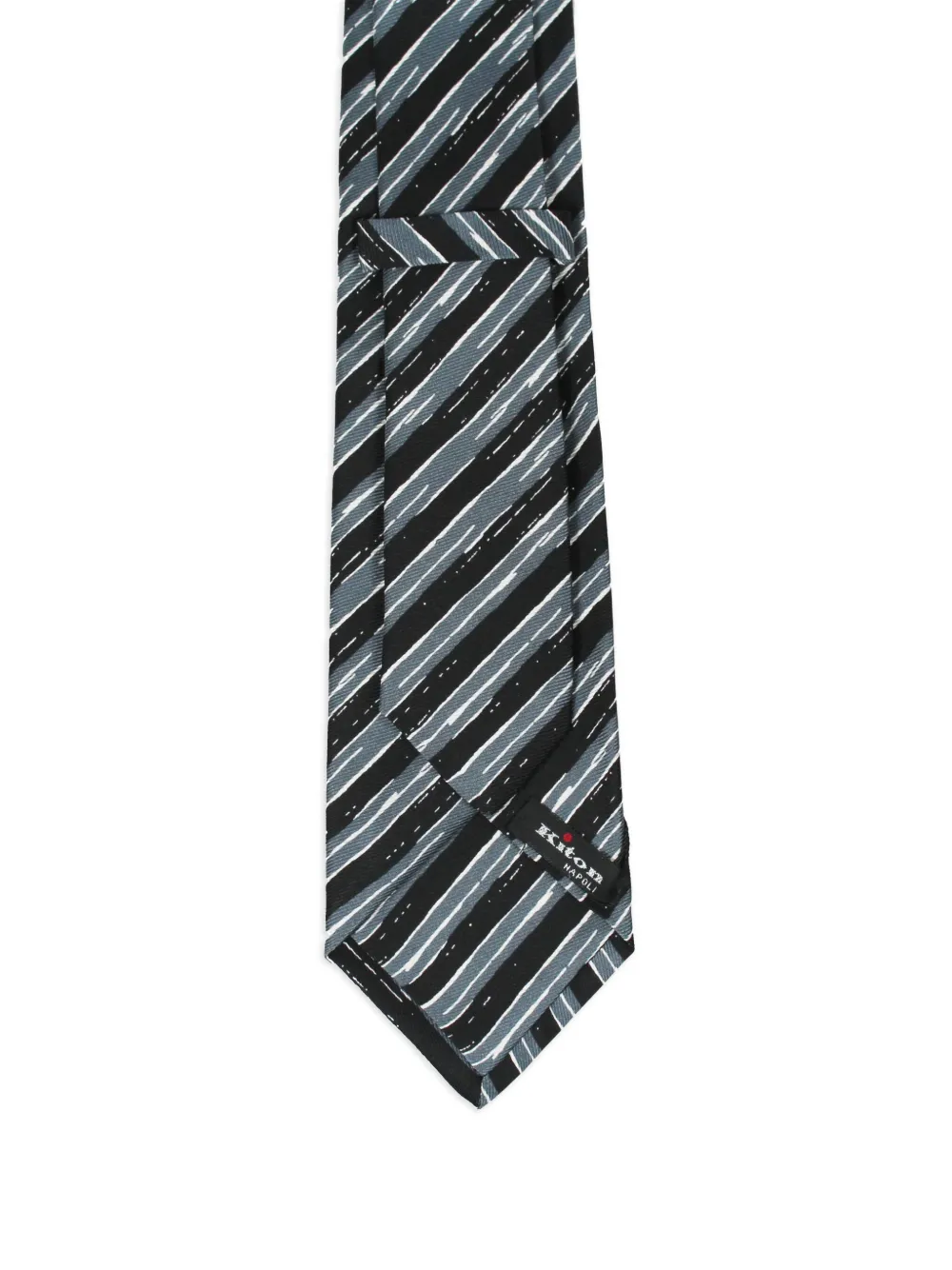 Kiton Gravata de seda com padronagem de listras | Image 2