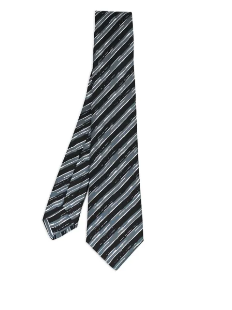 Kiton striped-pattern silk tie