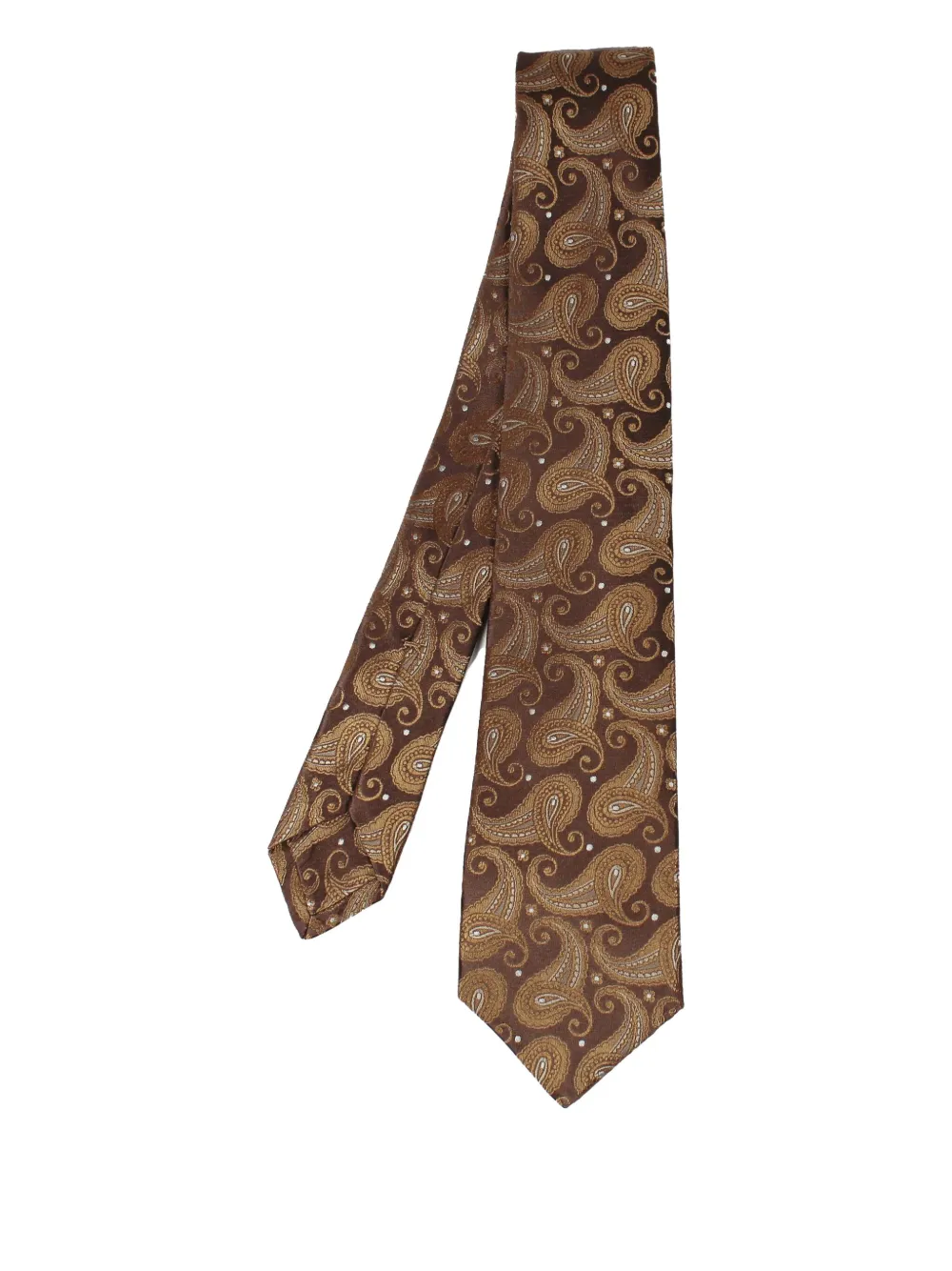 Kiton paisley-pattern tie - Marrone