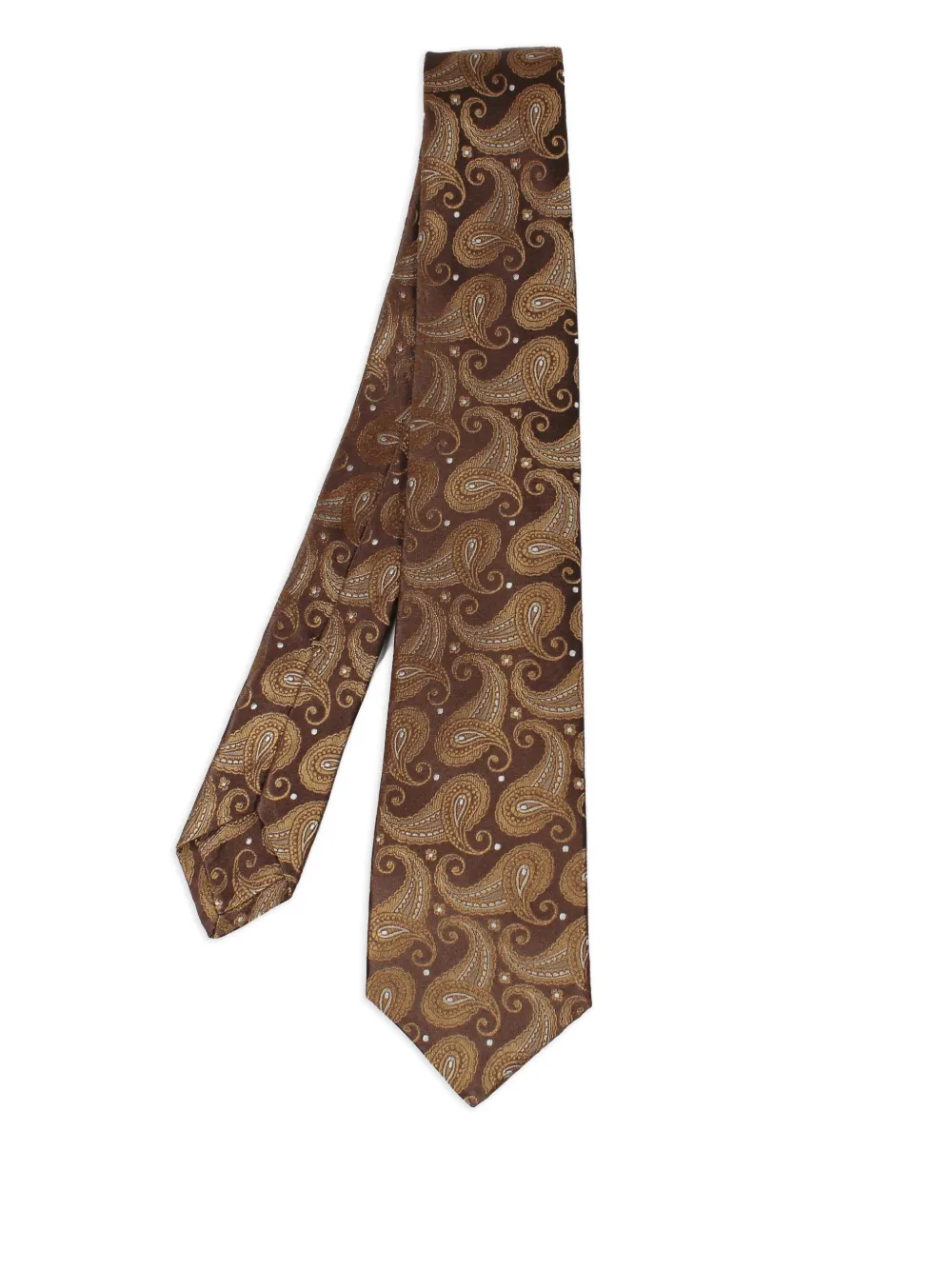 Kiton cravate à motif cachemire | marron | Image 1