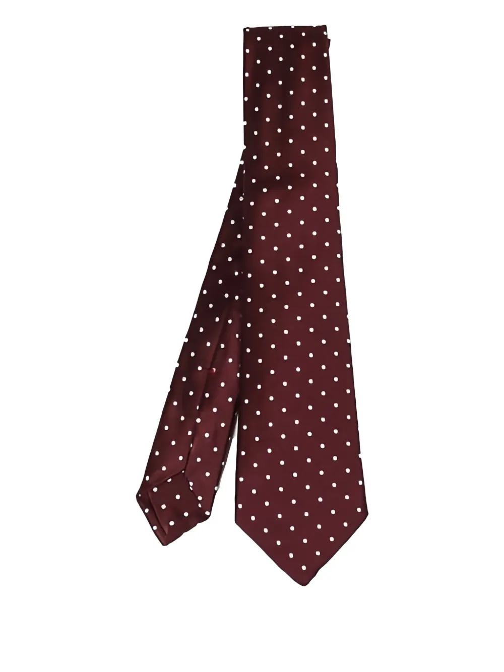 Kiton polka-dot silk tie - Rosso