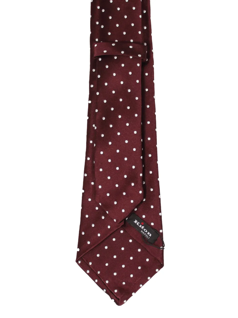 Kiton polka-dot silk tie - Rood