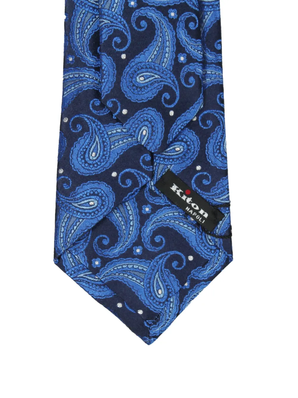 Kiton paisley-pattern silk tie - Blauw