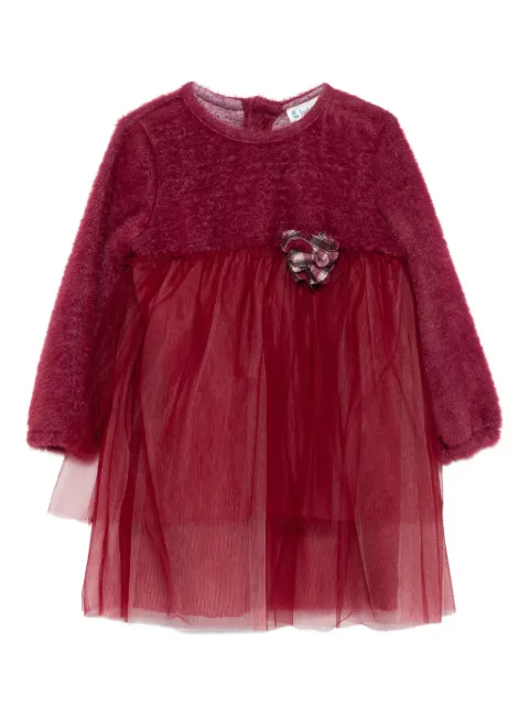 LALALU flower-appliqué dress