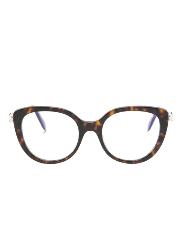 Bvlgari Geometric-frame Glasses in Brown