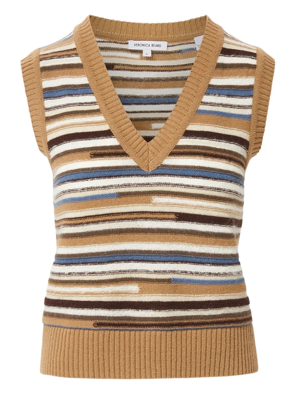Veronica Beard Helenka Striped Knitted Vest In Multi