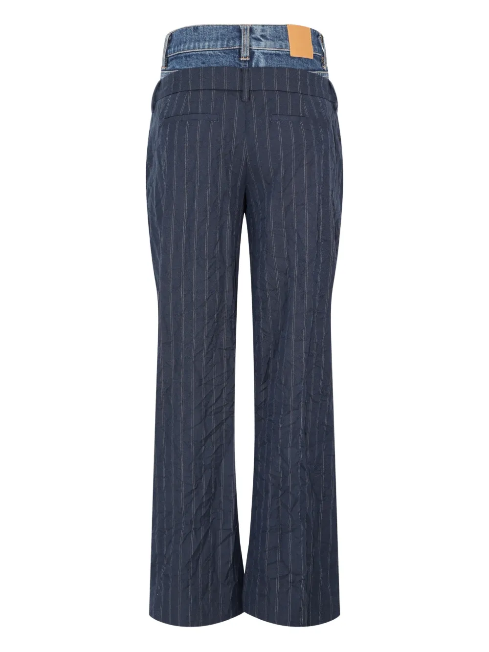 Simkhai Ophelia Double-waistband Striped Trousers In Blue
