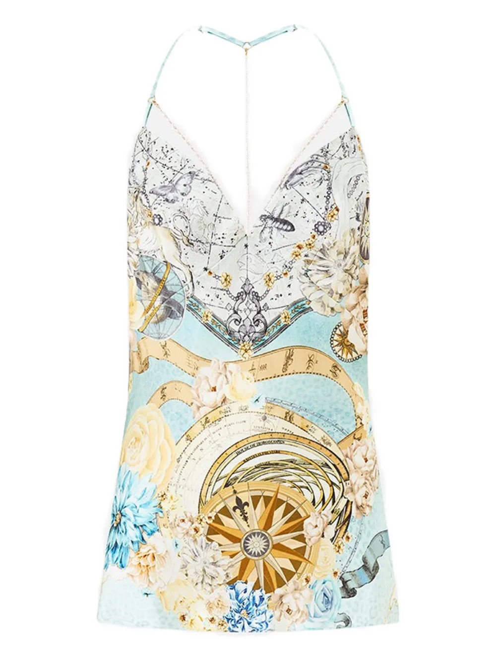 Camilla chain-detail top - Blu