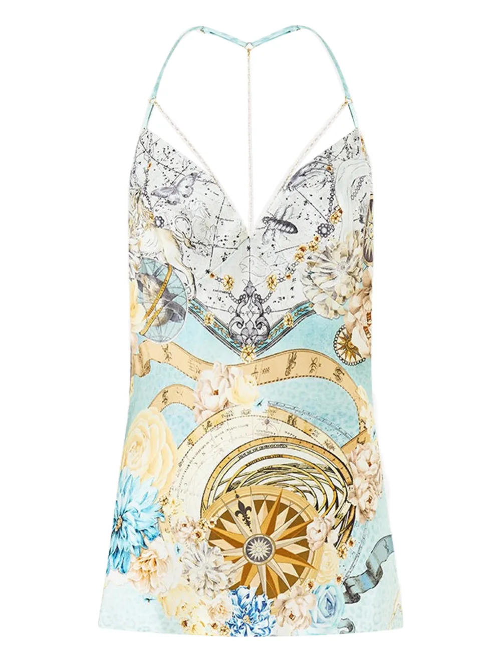 Camilla chain-detail top - Blu