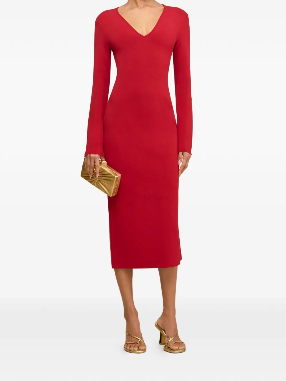 Cult Gaia Boa bow open back midi dress - Rosso