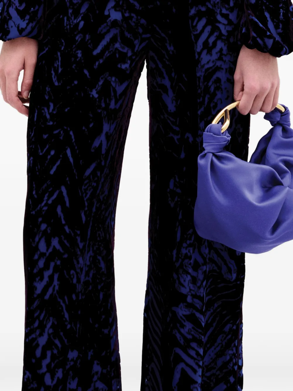  Silvia Tcherassi Como Velvet Patterned Trousers - Purple 