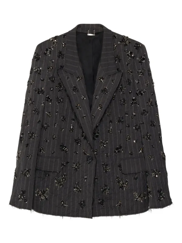 Simkhai Murphy Embellished Blazer in Grey