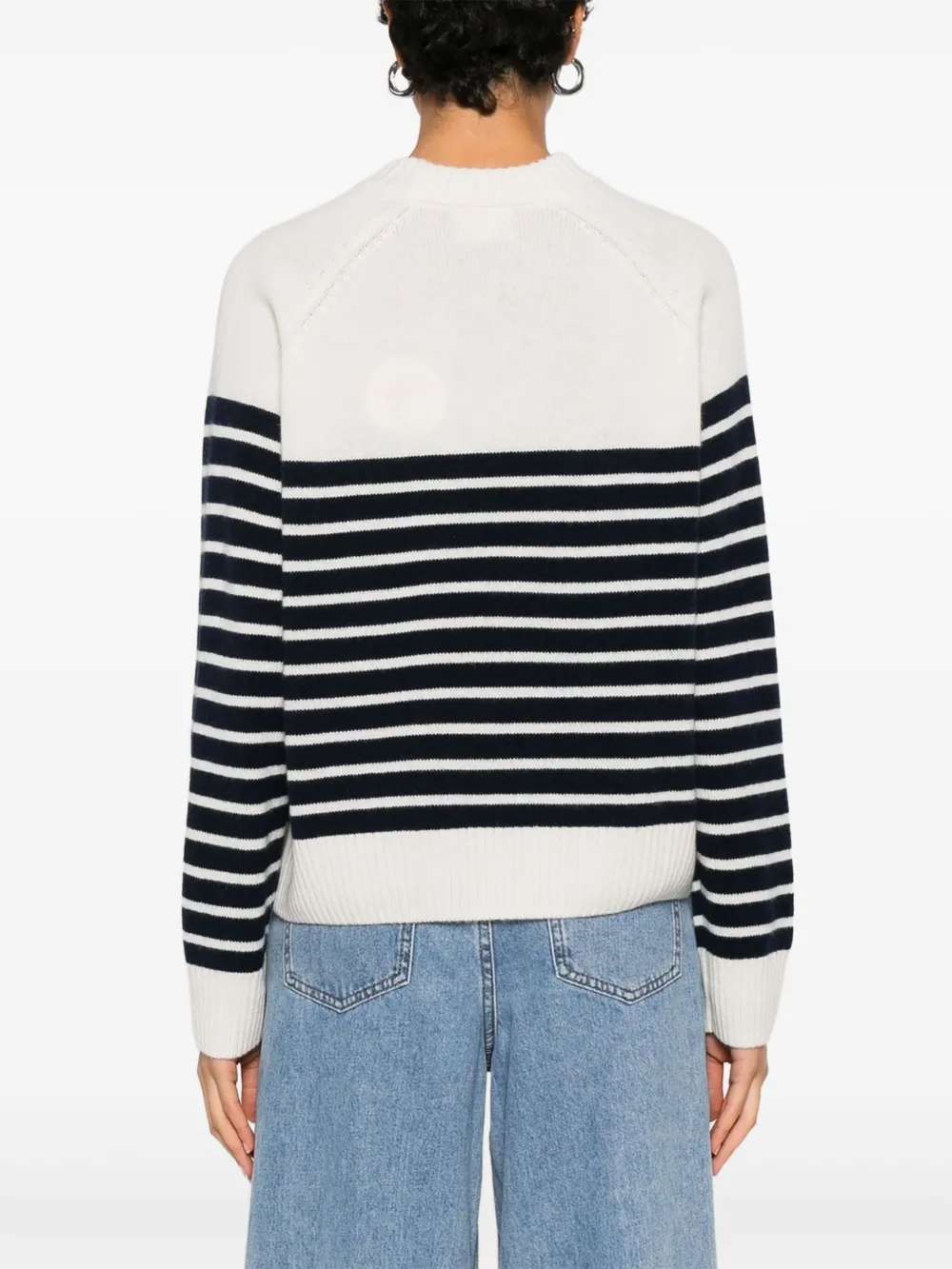 From Future Striped Heart-motif Sweater In White