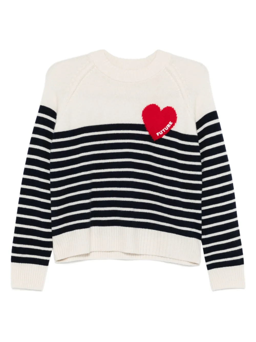 FROM FUTURE striped heart-motif sweater | White | Image 1