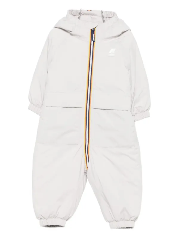 Il Gufo x K-Way Hooded zip-fastening Snowsuit Grey FARFETCH