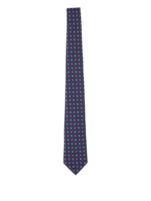 Kiton patterned silk tie