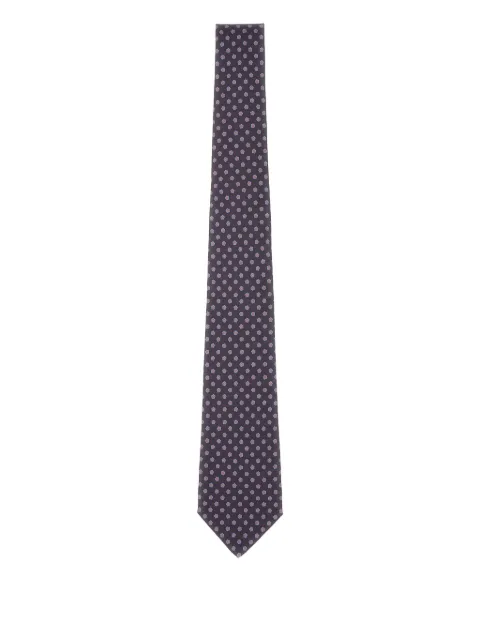 Kiton patterned silk tie