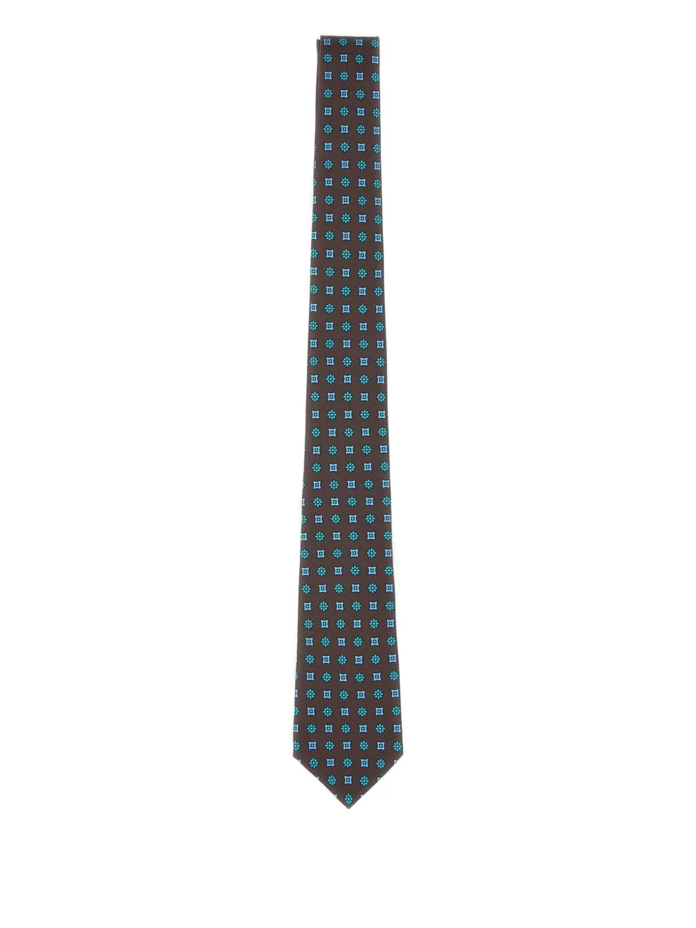 Kiton patterned silk tie | marron | Image 1