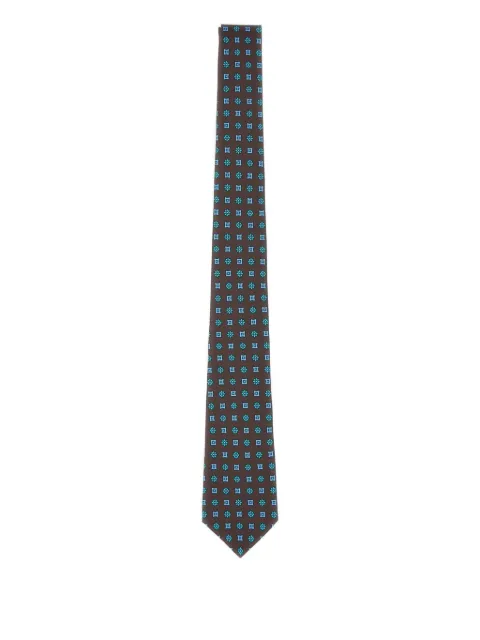 Kiton patterned silk tie