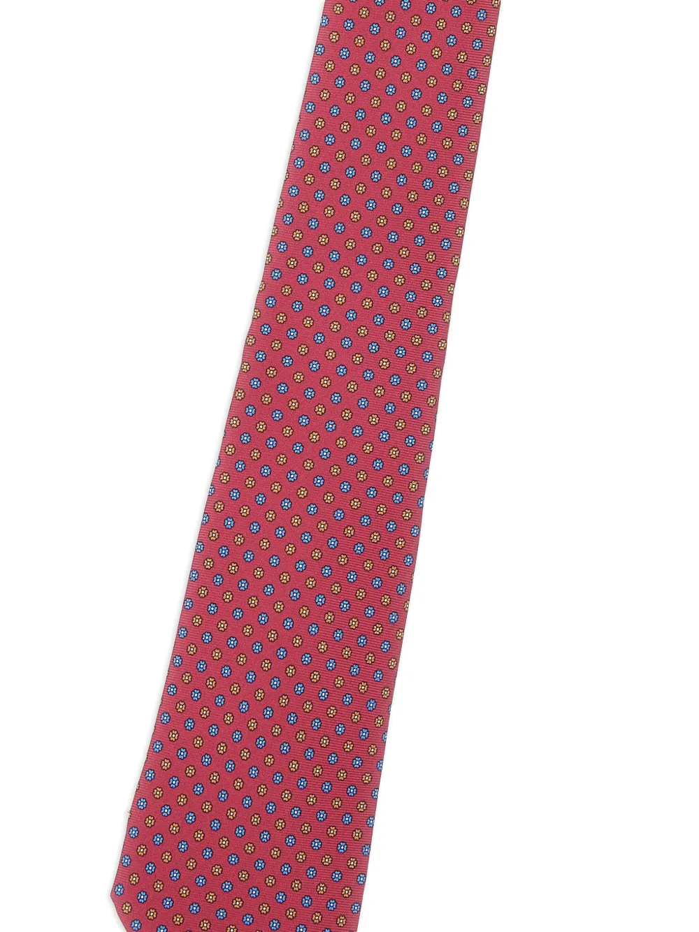Kiton Stropdas met bloemenprint Rood