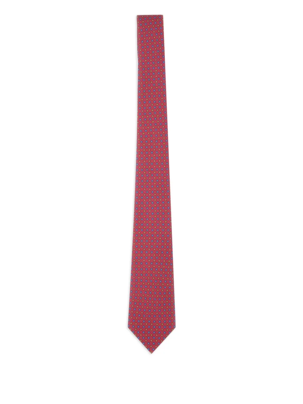 Kiton cravate en soie à fleurs | rouge | Image 1