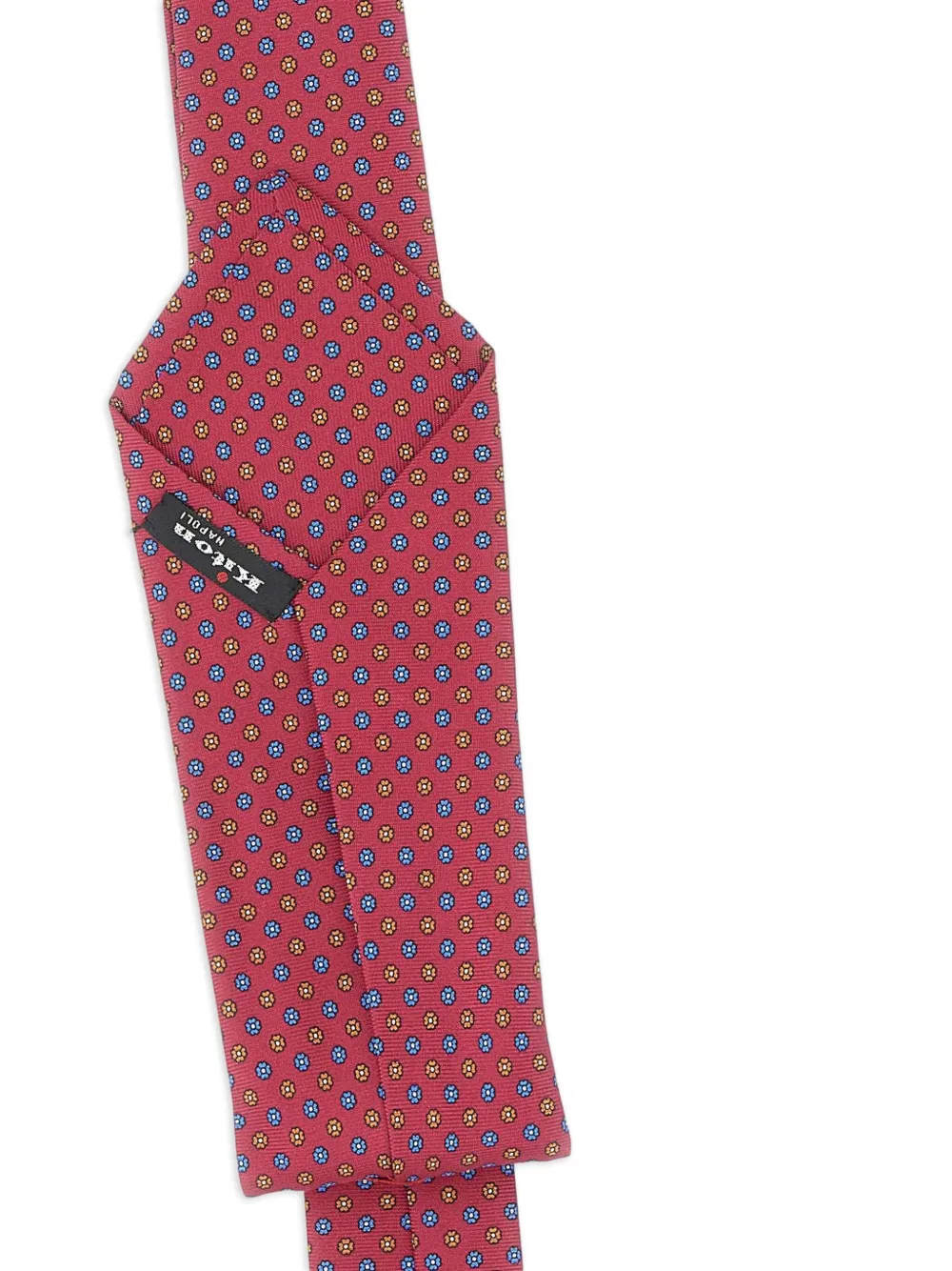 Kiton Stropdas met bloemenprint - Rood