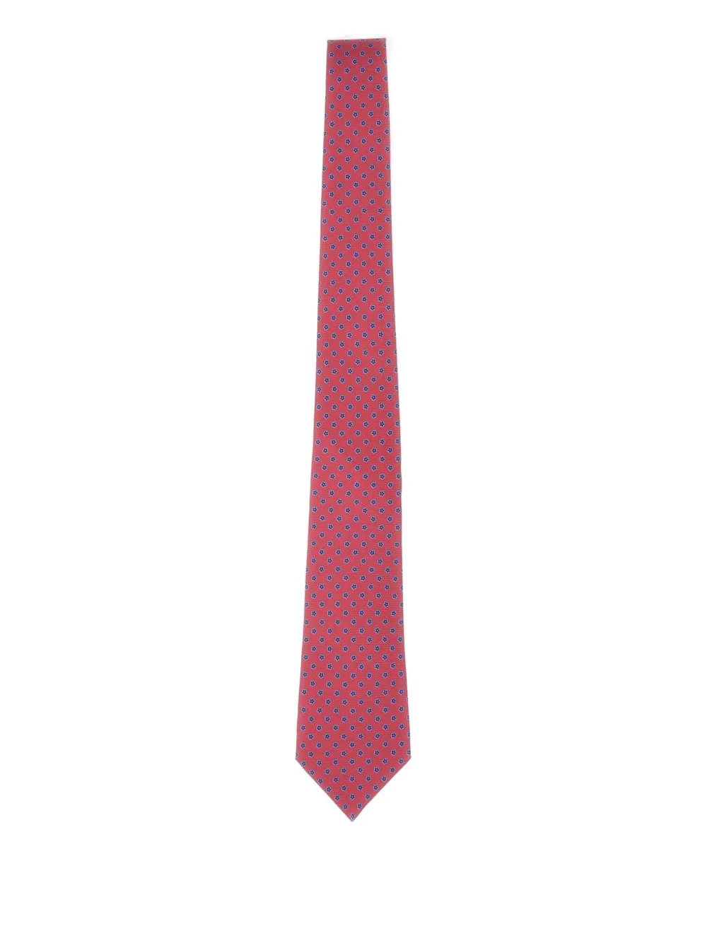 Kiton floral-pattern silk tie - Rosso
