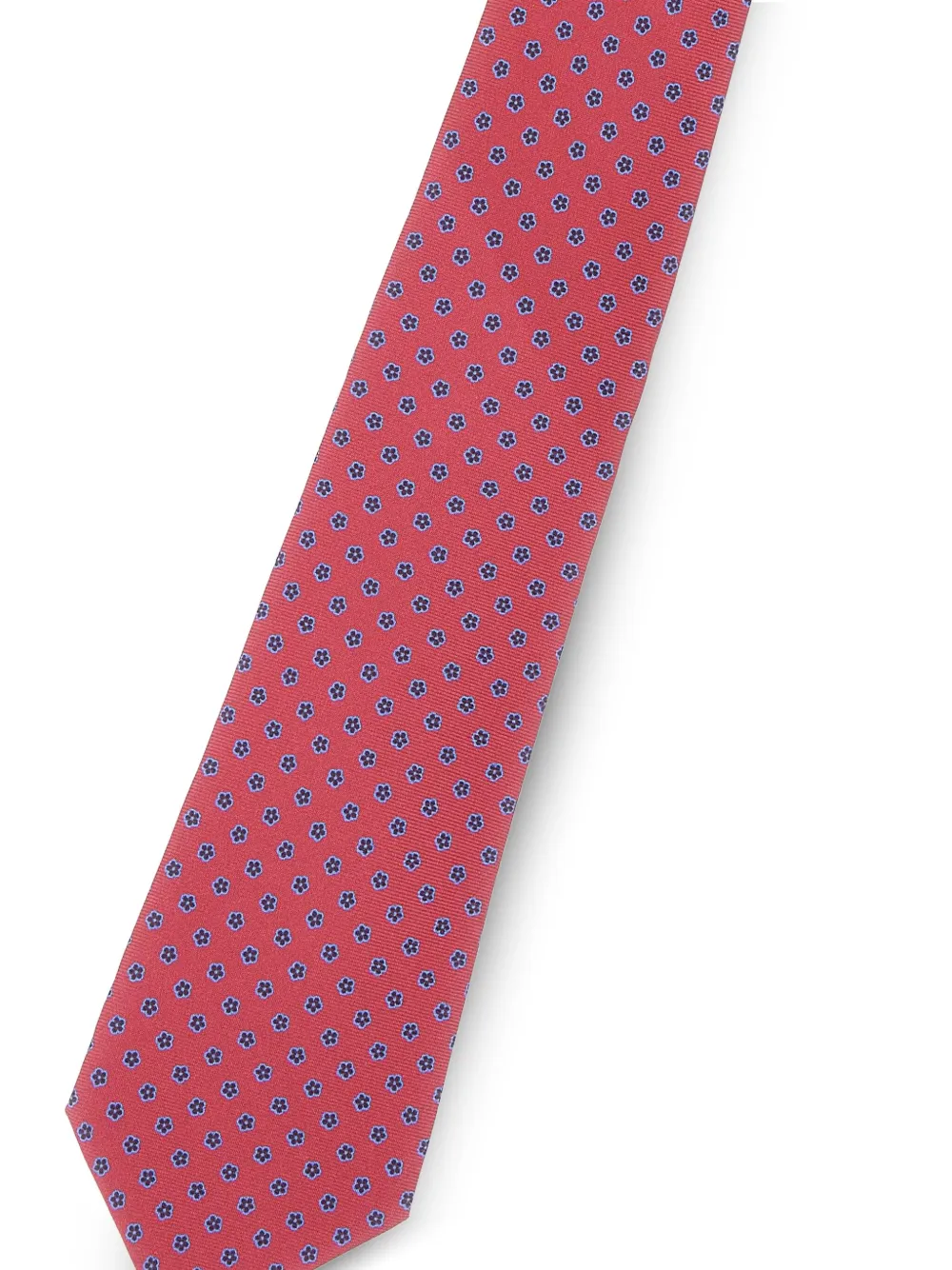Kiton Stropdas met bloemenprint - Rood