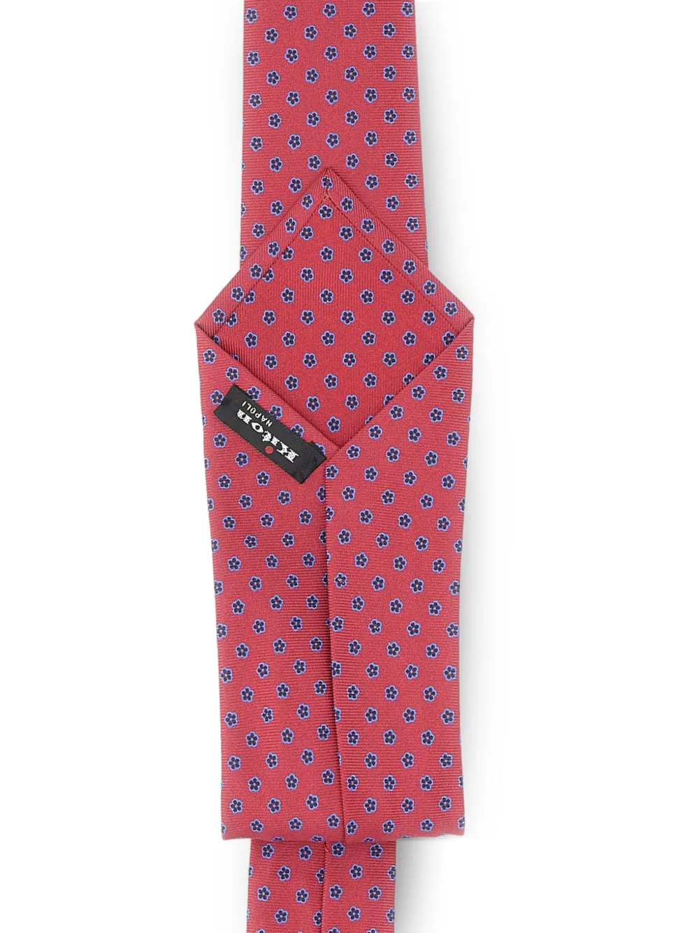 Kiton Stropdas met bloemenprint Rood