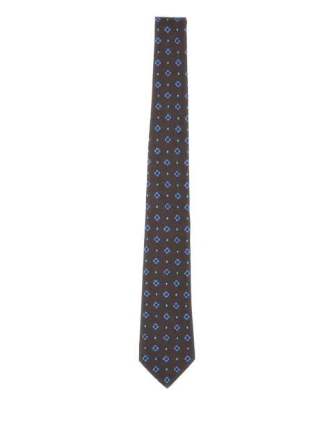 Kiton floral silk tie