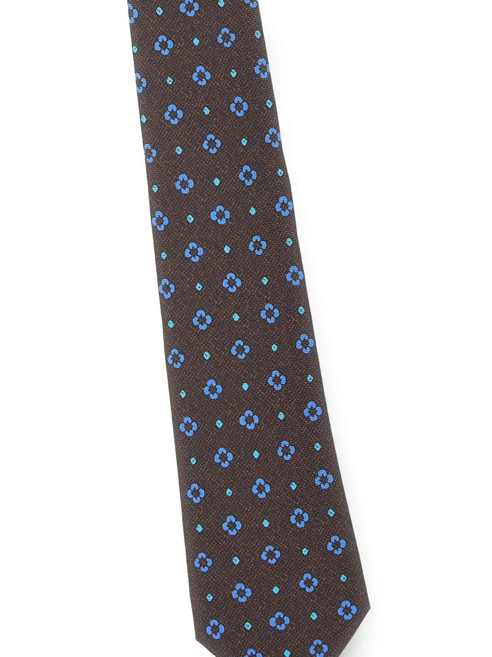 Kiton Zijden stropdas - Bruin