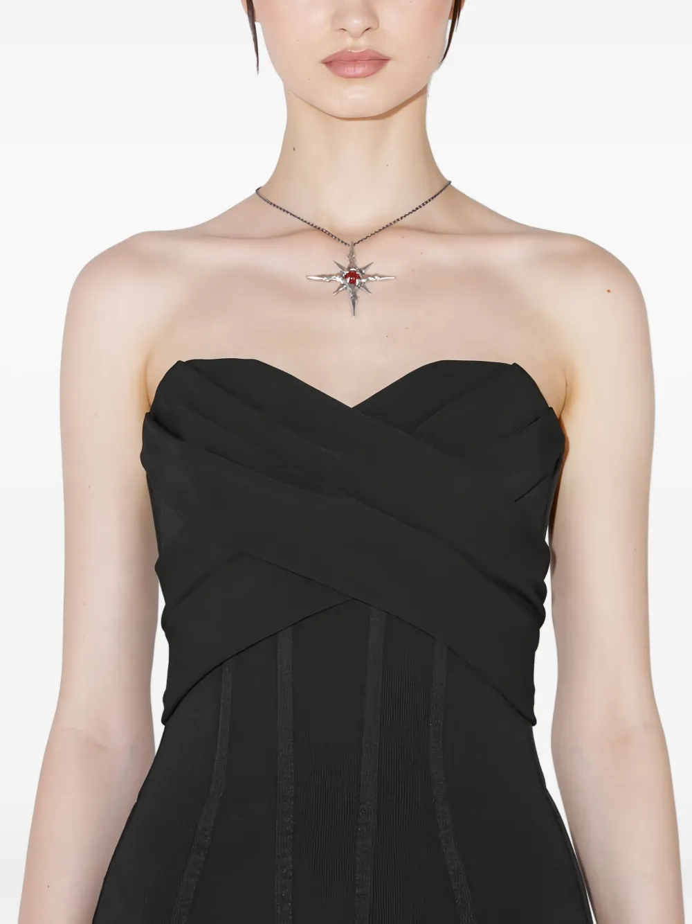 Misbhv Strapless Corset Mini Dress In Black