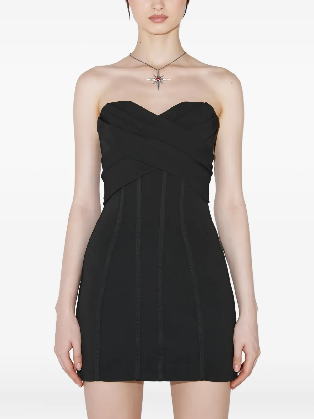 Misbhv Strapless Corset Mini Dress In Black