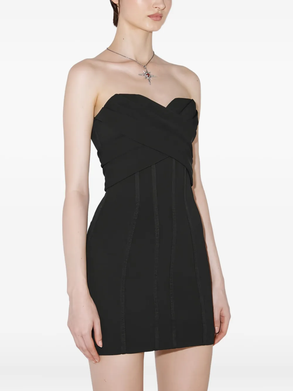 Misbhv Strapless Corset Mini Dress In Black