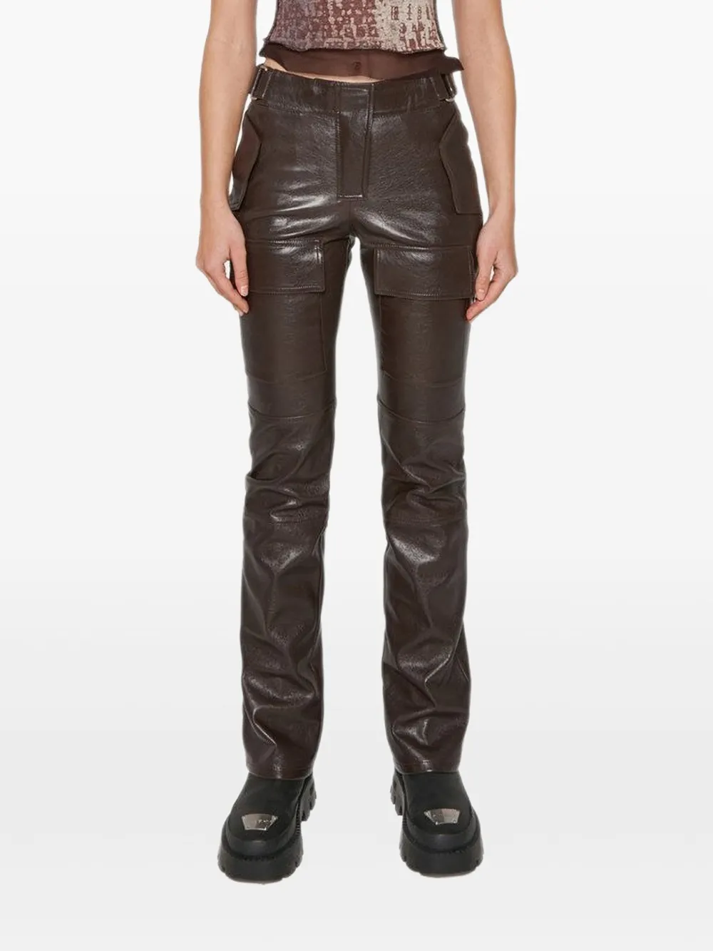 MISBHV pantalon à poches à rabat | marron | Image 1