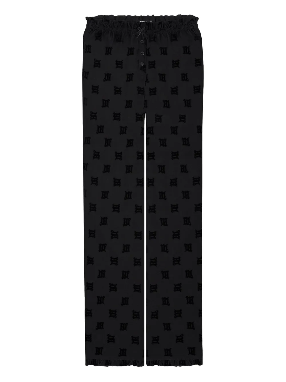 MISBHV velour-monogram pajama bottoms | Black | Image 1